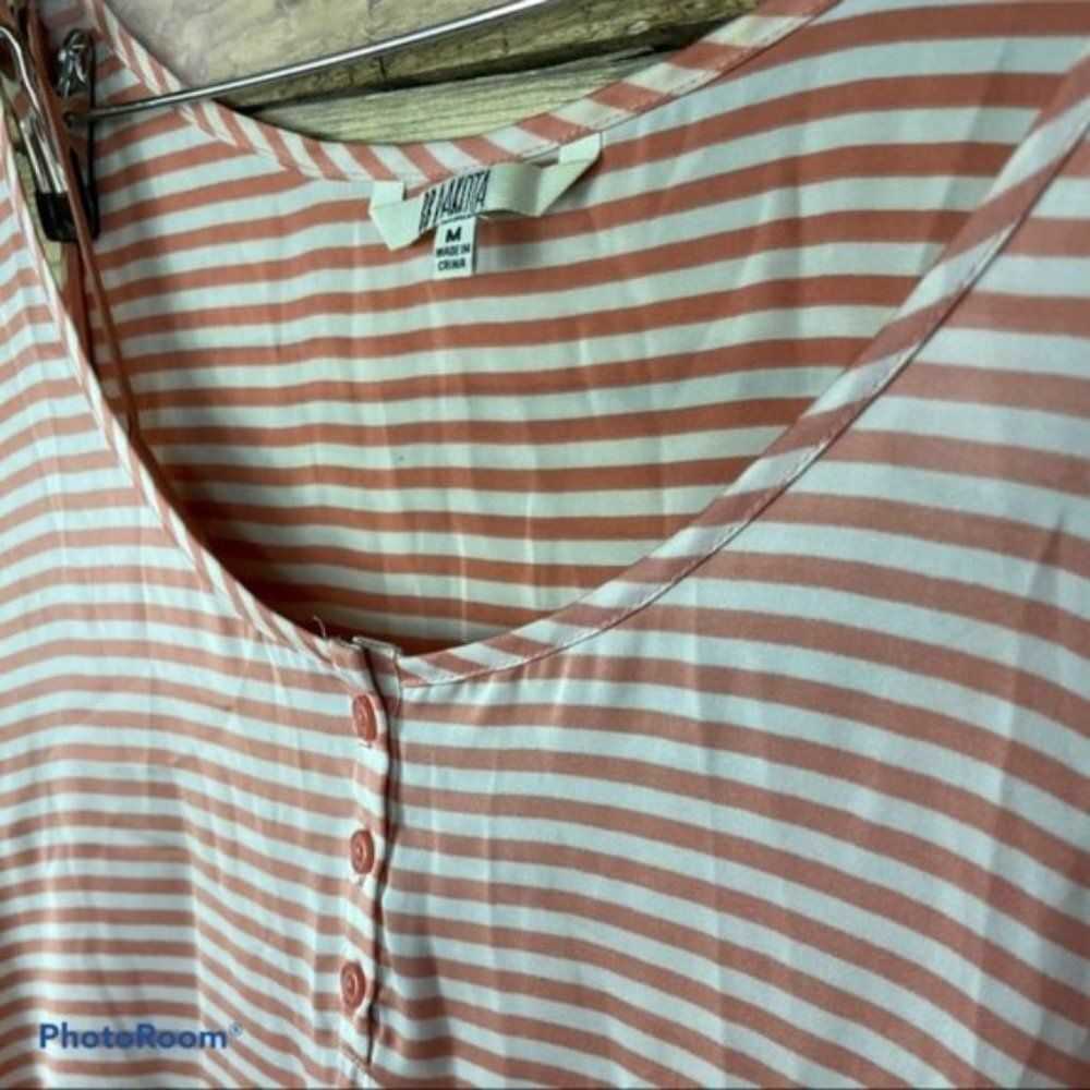 BB DAKOTA striped  coral 2 in 1 tank shift summer dress - Picture 3 of 8